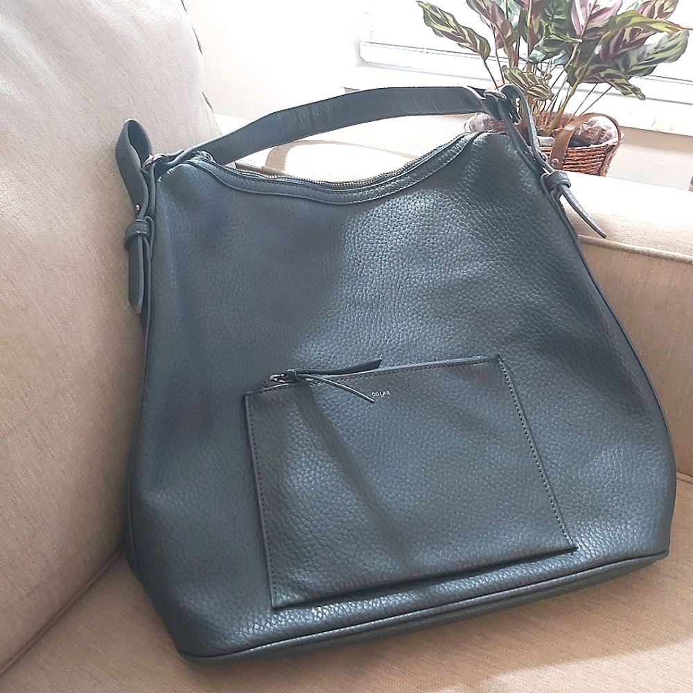 Colab hunter forest green big tote bag Faux leather